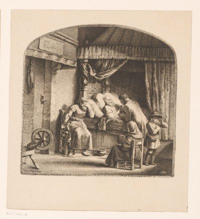 Gammel mand på dødslejet af Ignace Joseph de Claussin (attributed to)