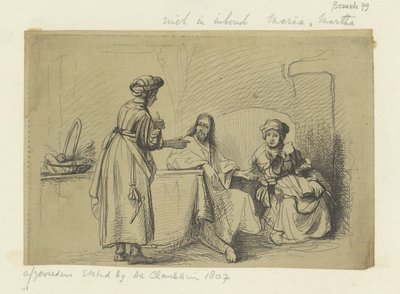 Christus bij Maria som Martha Samling af 85 originale tryk (serietitel) af Ignace Joseph de Claussin (possibly)
