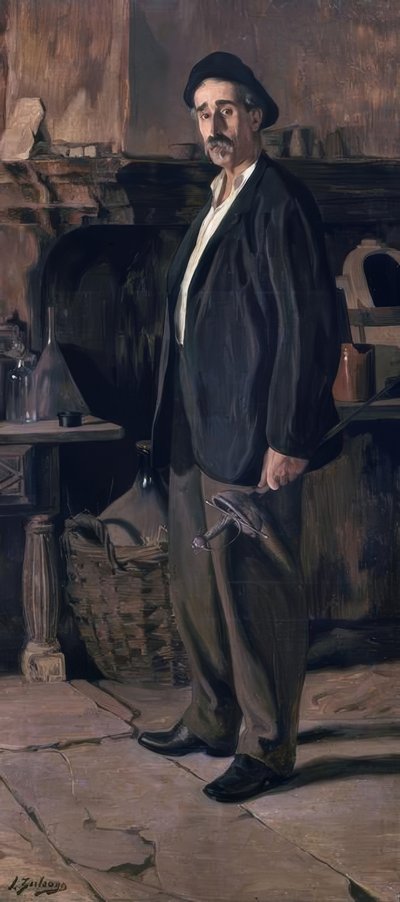 Don Plácido Zuloaga in his Workshop’, 1895, Olie på lærred, 219 × 100 cm, AS00783 af Ignacio Zuloaga