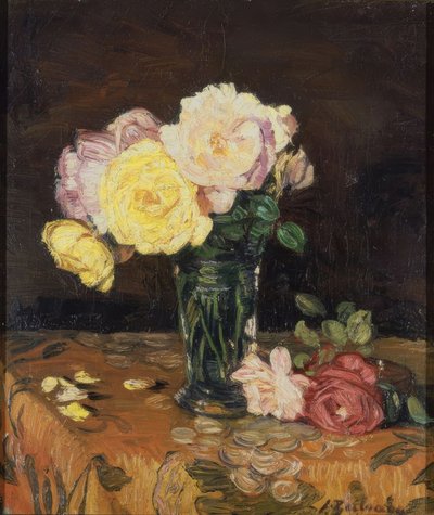 FLORERO CON ROSAS - 1931 - O / L - 50 × 43 CM af Ignacio Zuloaga y Zabaleta
