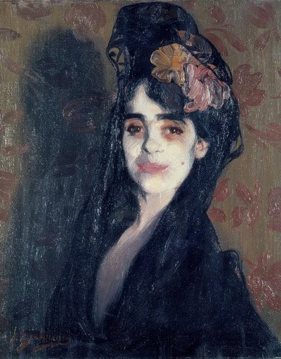 LA EMPOLVADA. Kunstner: IGNACIO ZULOAGA. Beliggenhed: PRIVATE KOLLEKTION, SEVILLE, SPANIEN af Ignacio Zuloaga y Zabaleta