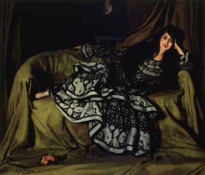 MARCELLE SOUTY MED HJULKJOLE - 1915 - 160 X 188 CM af Ignacio Zuloaga y Zabaleta