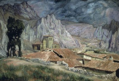 PANCORBO LANDSKAB - 1917 - O/L - 90X130 CM af Ignacio Zuloaga y Zabaleta