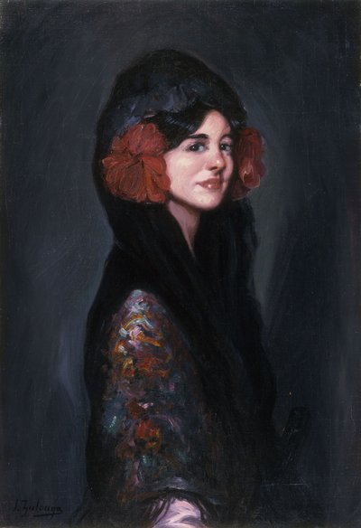 Portræt af en elegant dame af Ignacio Zuloaga y Zabaleta