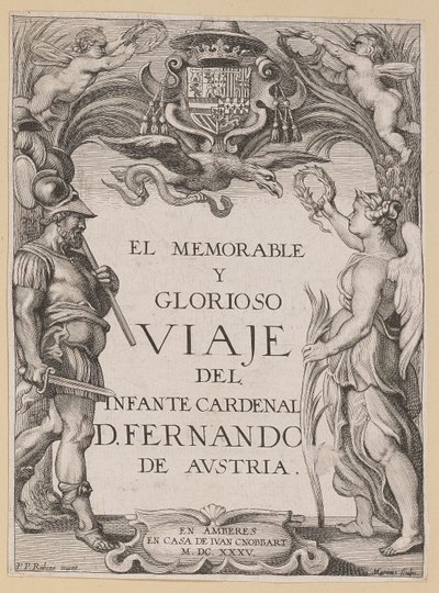 Titelside til D. De Aedo y Gallert, The...Journey of the Infante Cardenal... af Ignatius Cornelis Marinus after Sir Peter Paul Rubens