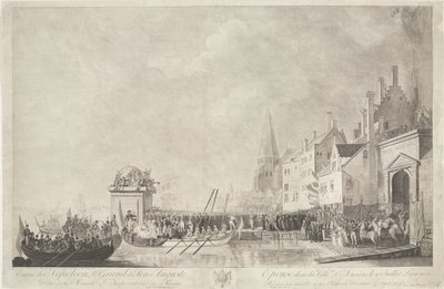 Aankomst van Napoleon i Josephine te Antwerpen, 1803 Napoleon den Stores og hans Augustus ægtefælles indrejse i byen Antwerpen den 18. juli 1803 (titel på objektet) af Ignatius Joseph van den Berghe