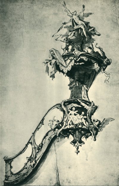 Design til en prædikestol, midten af slutningen af det 18. århundrede, 1943. af Ignatz Günther