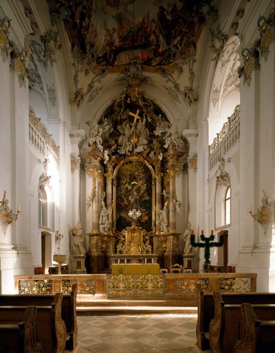 Indvendigt billede af klosteret San Marino og San Anianus (Marinus og Anianus) af arkitekten Ignaz Guenther (1725-1775) af Ignaz  Gunther