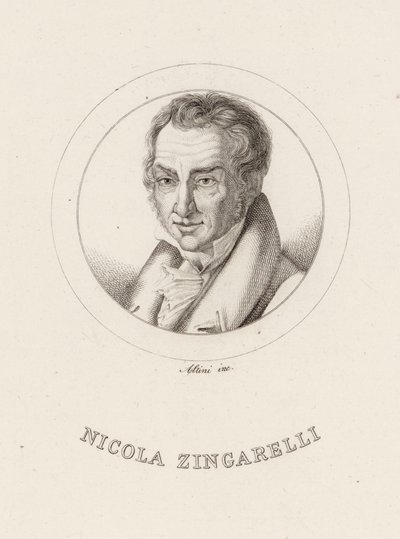 Portræt af komponisten Nicola Antonio Zingarelli 1752-1837. af Ignazio Altini
