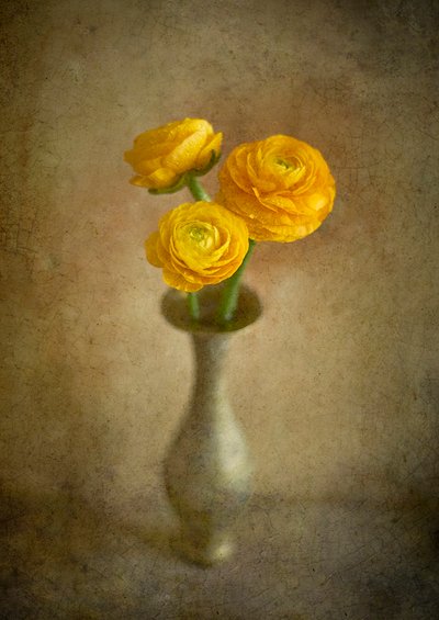 Golden Ranunculus-vase af Igor Tokarev