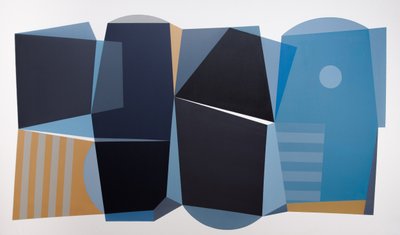 Blå geometrisk harmoni af Ildefonso Martín