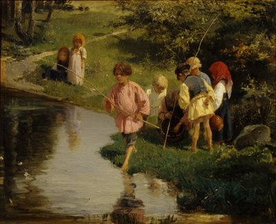 Børnefiskeri, 1882 af Illarion Mikhailovich Pryanishnikov