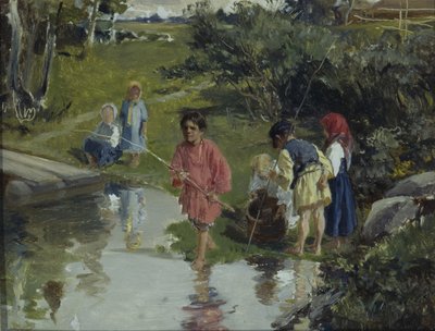 Børnefiskeri, 1882 af Illarion Mikhailovich Pryanishnikov