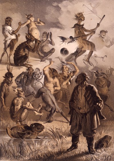 Illustration til fortællingen Det tabte brev fra aftener på en gård nær Dikanka af Nikolai Gogol, af Illarion Mikhailovich Pryanishnikov