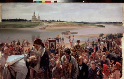 påskeoptog. Maleri af Illarion Mikhailovich Pryanishnikov (1840-1894), olie på lærred af Illarion Mikhailovich Pryanishnikov