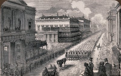 Begravelse af den afdøde hertug af Wellington - Processionen i Pall-Mall, 1852 S3 V0042000 V0042526 af Illustrated London News
