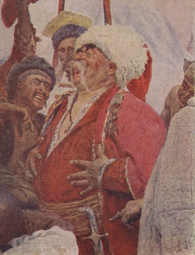 Detalje fra maleriet The Reply of the Zaporozhian Cossacks to Sultan Mehmet IV, 1891 af Ilya Efimovich Repin