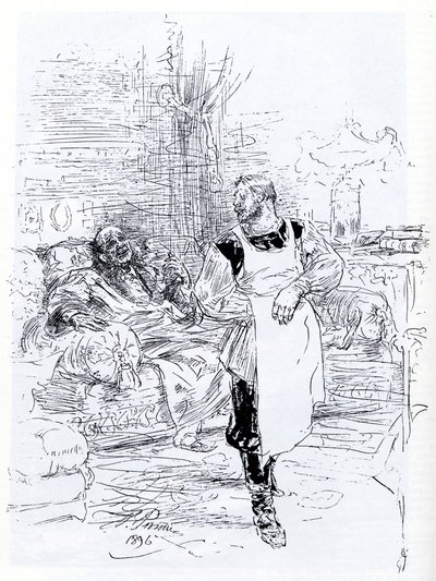 Illustration til romanen The Death of Ivan Ilyich af Leo Tolstoy, 1896 af Ilya Efimovich Repin