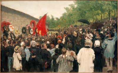 Årligt møde ved kommunardernes mur.... af Ilya Efimovich Repin