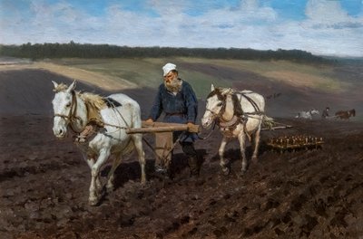 LEON TOLSTOI LABOURANT af Ilya Efimovich Repin