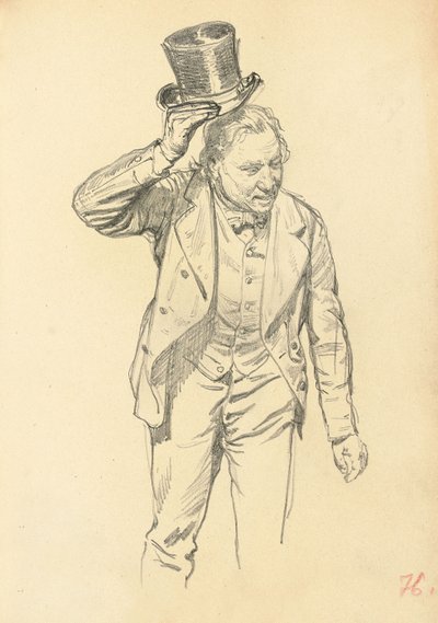 Mand vipper sin hat, ca. 1872-1875 af Ilya Efimovich Repin