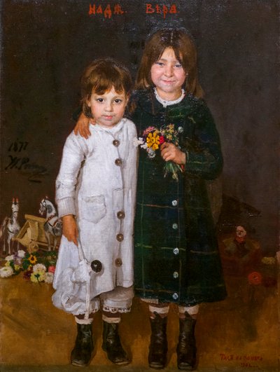 NADIA OG VERA REPINE af Ilya Efimovich Repin