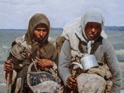 FROMME KVINDER PÅ PILGRIMAGE (detaljer) af Ilya Efimovich Repin