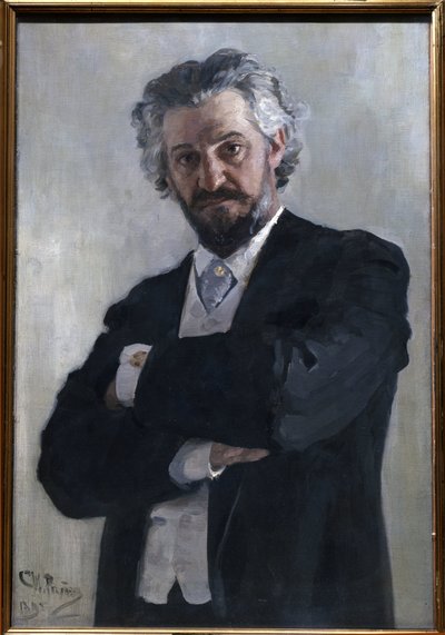 Portræt af Alexander Verzhbilovich (Verzhbilovic, Verzhibilovic, Vierzbilovich, Wierzbillowicz, Wierzbilovich, Wierzbilovicz, Wierzbilowicz) (1850-1911), violoncelliste russe, en 1895. Peinture de Ilia Iefimovich (1895) af Ilya Efimovich Repin