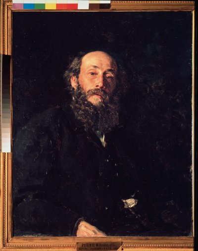Portræt af kunstneren Nikolai Ge (Gay) (1831-1894). Maleri af Ilya Repin (Ilia Repin) (1844-1930), olie på lærred af Ilya Efimovich Repin