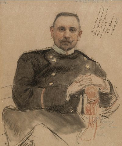 Portræt af Stepan Petrovich Krachkovsky 1866 1913, 1907 af Ilya Efimovich Repin