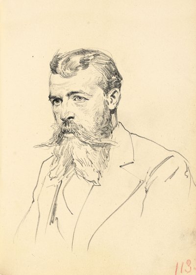 Portræt af en mand med overskæg og skæg, ca. 1872-1875 af Ilya Efimovich Repin