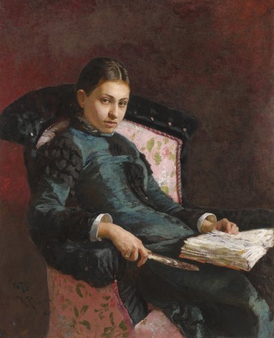 Portræt af kunstnerens kone, Vera Repina, 1878 af Ilya Efimovich Repin