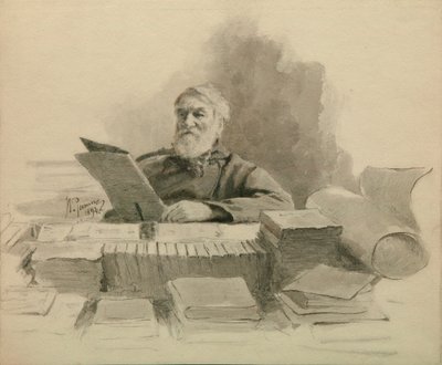 Portræt af forfatteren Dmitry Grigorovich 1822-1899, 1894 af Ilya Efimovich Repin