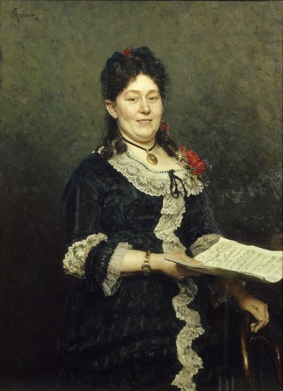 Portræt af operasangeren Alexandra Molas 1845-1929, 1883 af Ilya Efimovich Repin