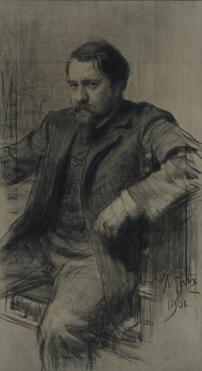 Portræt af maleren Valentin Alexandrovich Serov 1865-1911, 1901 af Ilya Efimovich Repin