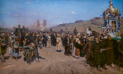 RELIGIØS PROCESSION I KURSK-PROVINSEN af Ilya Efimovich Repin