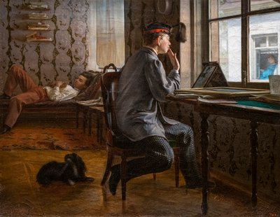 STUDENTER FORBEREDELSER TIL EN EKSAMEN af Ilya Efimovich Repin