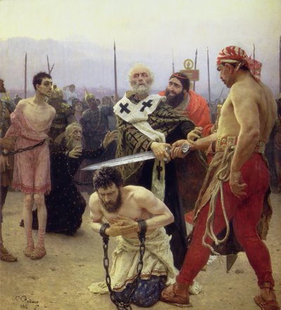 St. Nicholas leverer tre uretfærdigt dømte mænd fra døden af Ilya Efimovich Repin