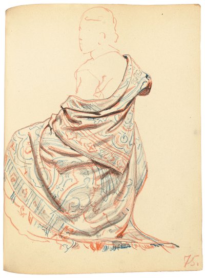 Studie til "A Parisian Cafe": Studie af kjole til siddende kvinde, ca. 1872-1875 af Ilya Efimovich Repin