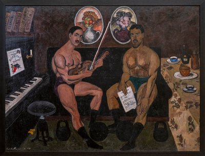 Selvportræt og portræt af Pyotr Konchalovsky af Ilya Ivanovich Mashkov