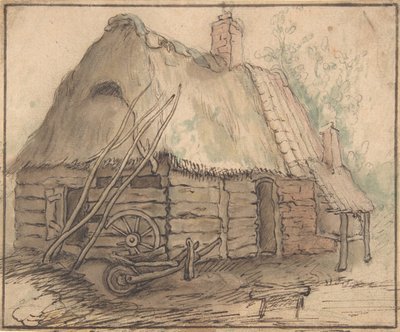 A Farm Building, slutningen af det 16.-midten af det 17. århundrede. af In the manner of Abraham Bloemaert.