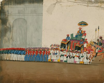 Sultan rider på en elefant, ca. 1800 af Indian Art