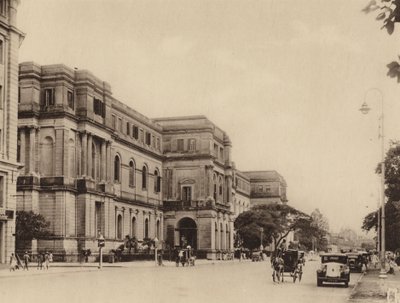 Det indiske museum og Chowringhee Road set mod syd (s/h-foto) af Indian photographer