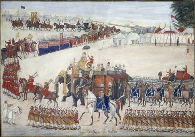 En procession af elefanter af Indian School