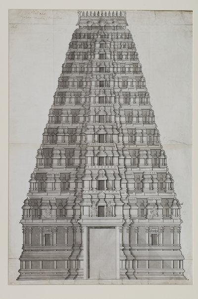 En tolv etagers gopuram af Indian School