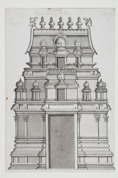 En gopuram i to etager af Indian School