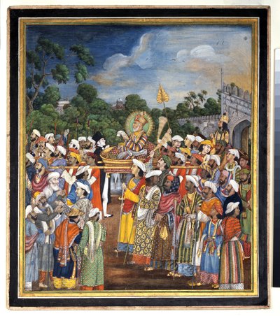 Akbar Shah II modtager den britiske beboer, ca. 1810 af Indian School