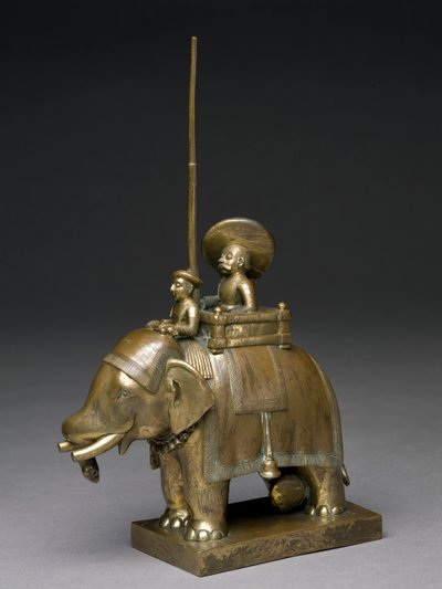 En officer rider på en elefant, 1795 (messing) af Indian School