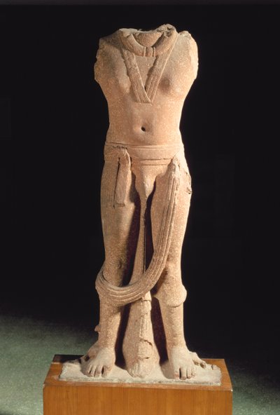 Bodhisattva, Mathura (rød sandsten) af Indian School
