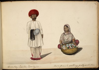 Bombay skrædder; Bohori kvindelig kræmmer af Indian School